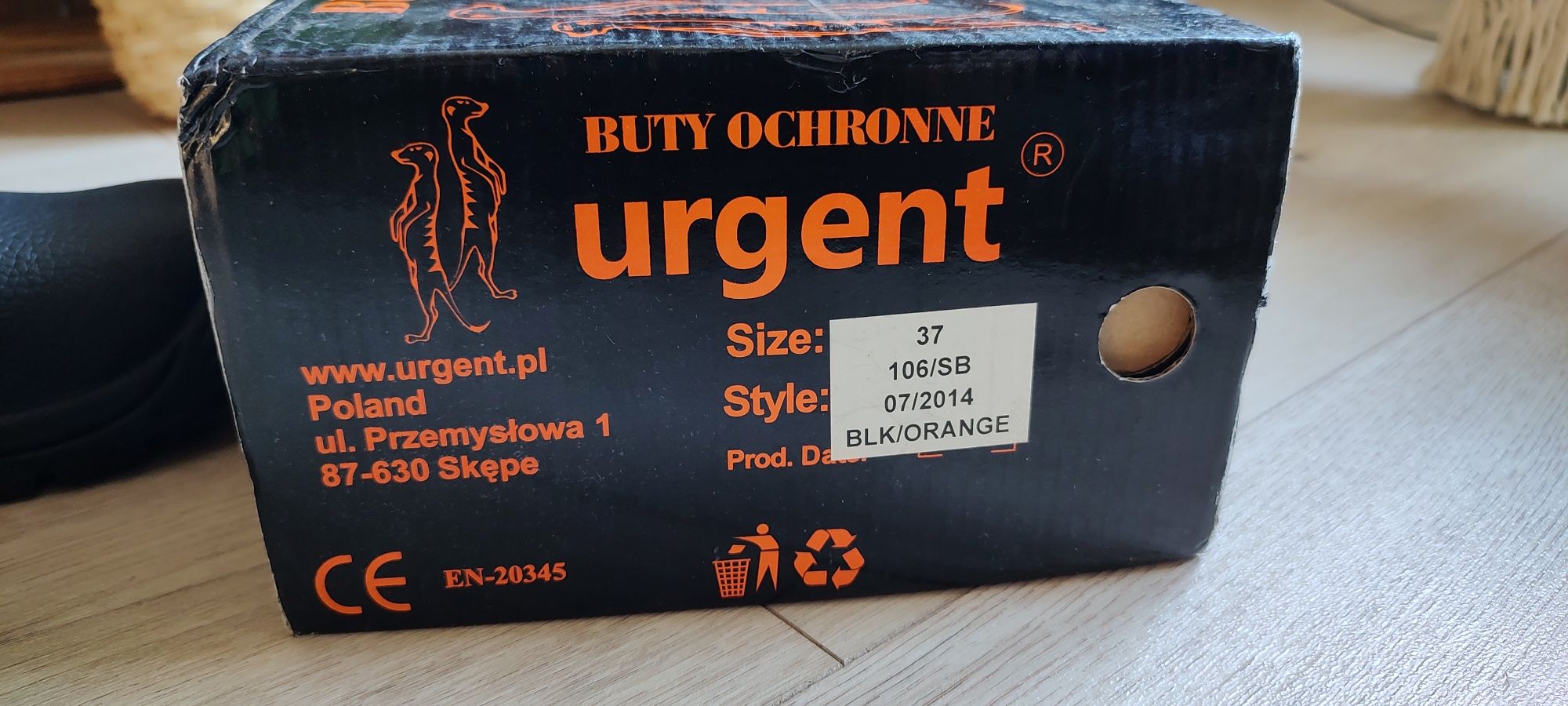 Nowe ocieplane czarne buty ochronne ze skóry 37 Urgent