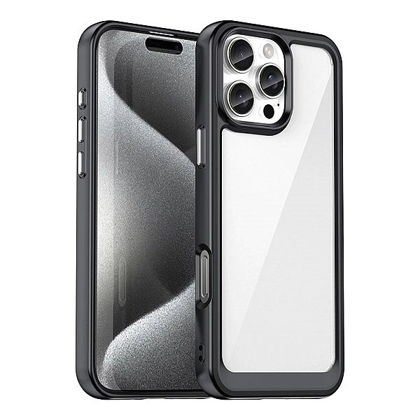 Etui Outer Space Case z żelową ramką do iPhone 16 Pro - czarne