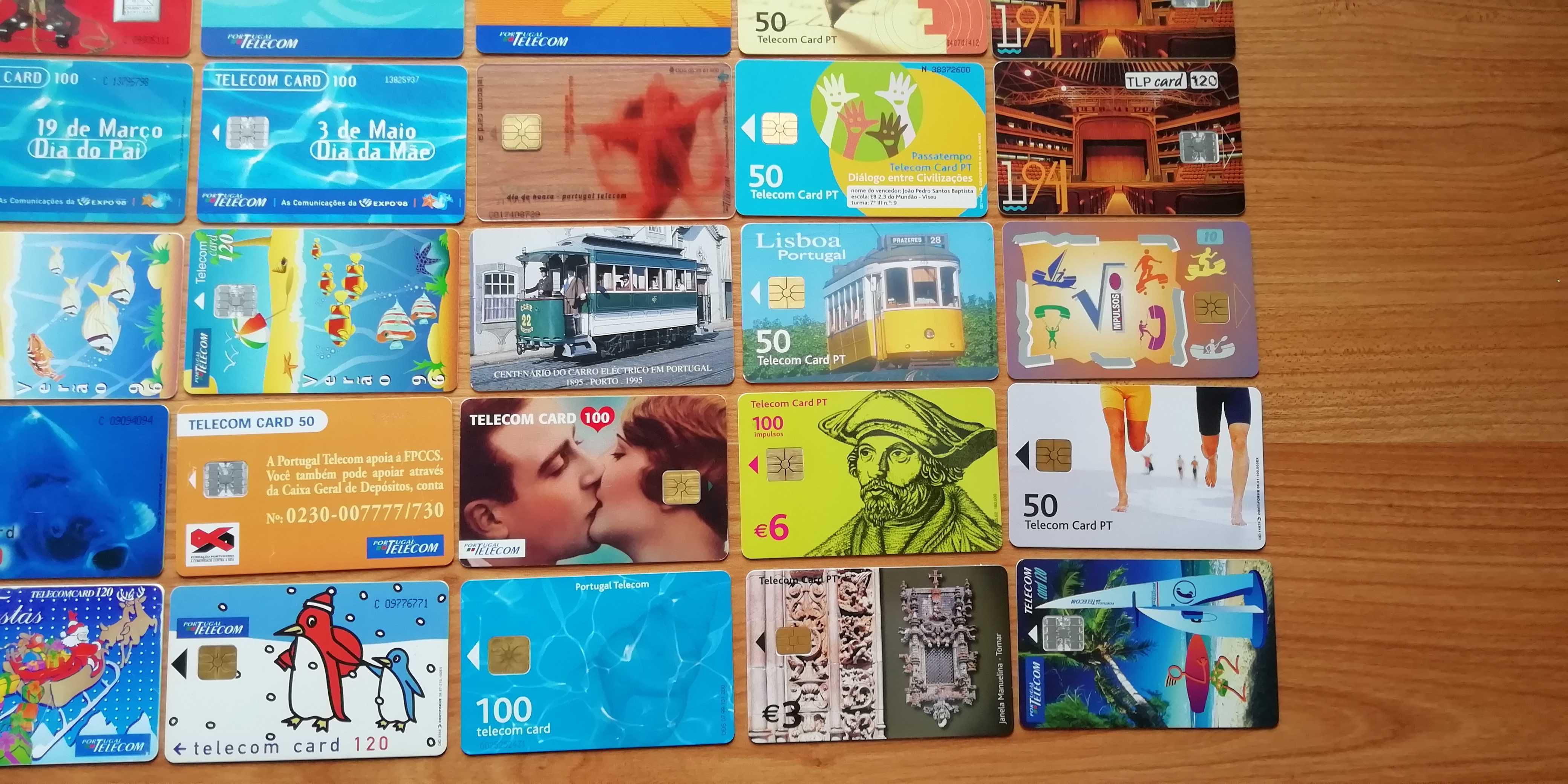 Lote de 56 cartões telefónicos/credifones  diferentes de Portugal