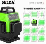 Poziomica laserowa 4D Hilda 16 linii 360° – Idealna do prac budowlanyc