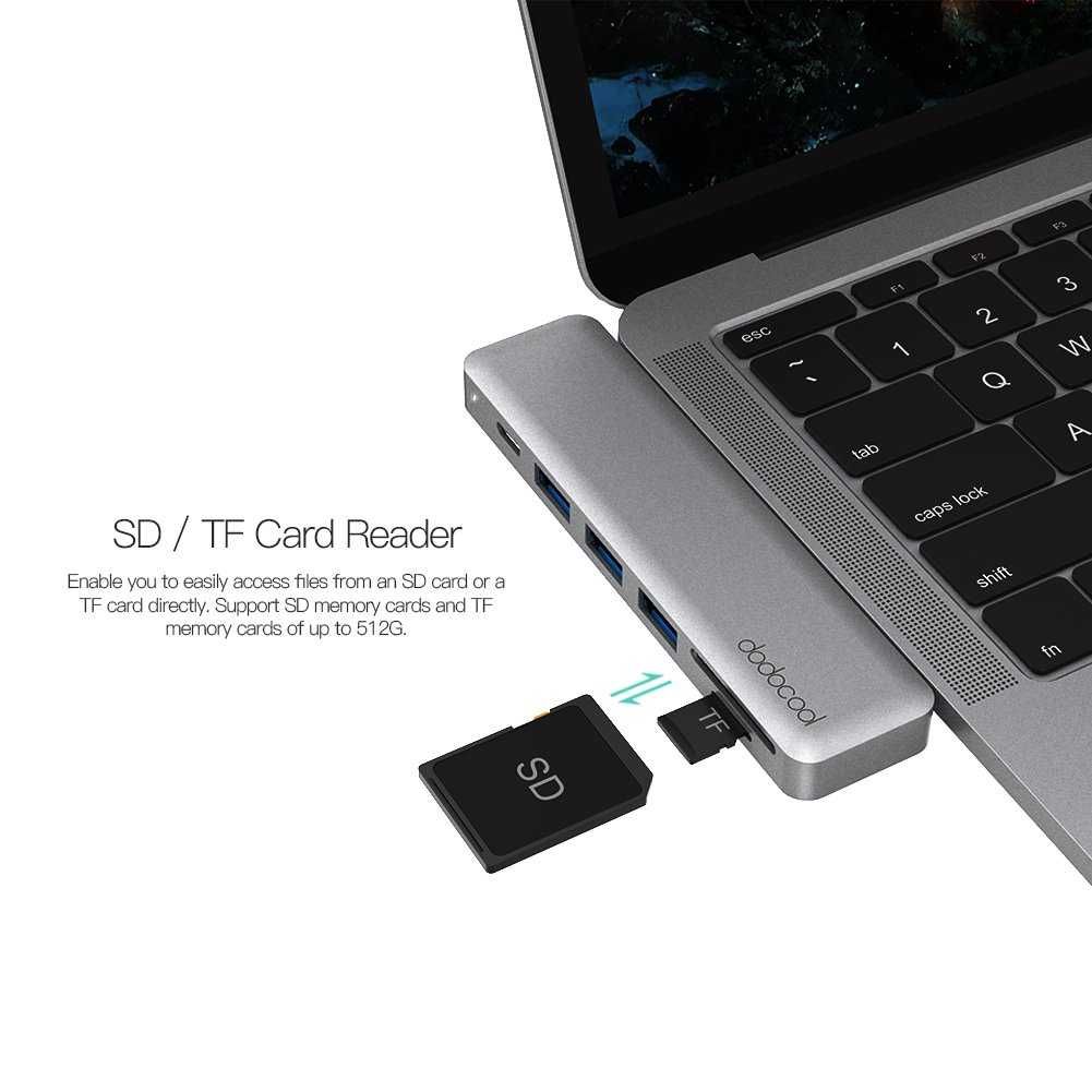 Dodocool DC53GY-1 Hub 7w1 USB-C HDMI 4K SD Macbook