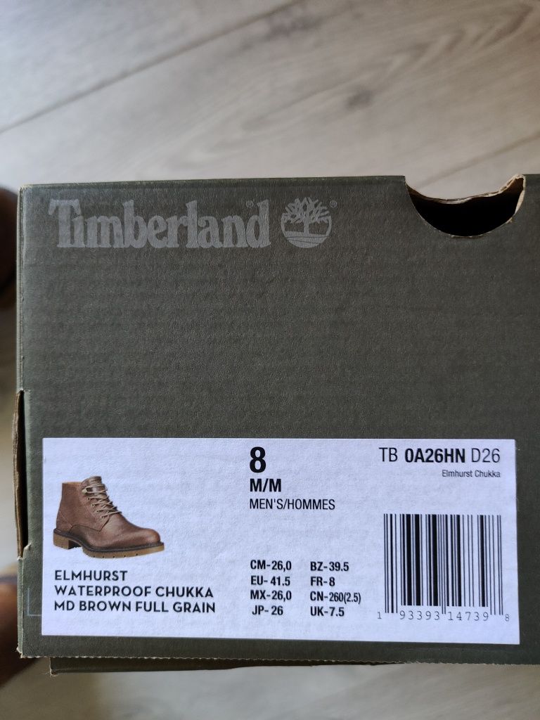 Botas adulto original Timberland Elmhurst 41.5 sapatos calçado pele
