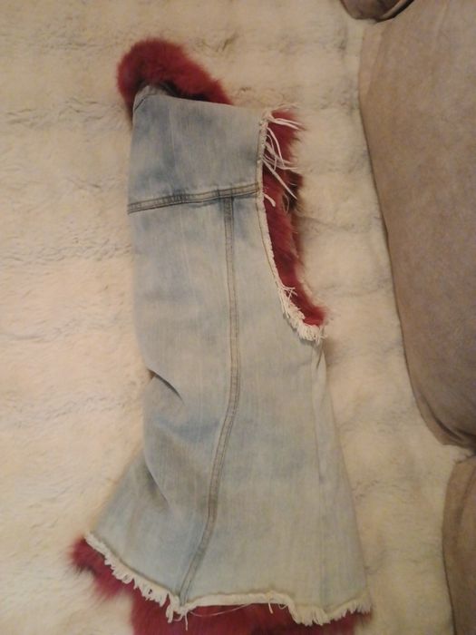 Жилетка жіноча джинс+песець.