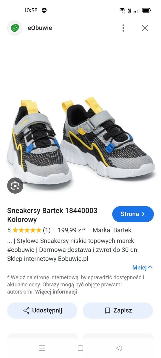 Bartek buty sportowe sneakersy 37
