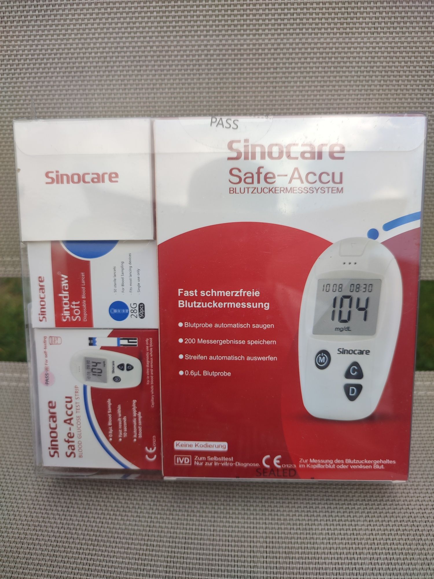 Sinocare safe accu glukometr zestaw z paskami testowymi nowy okazja
