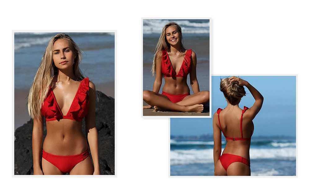 Czerwone bikini strój kąpielowy Rozmiar S Nowe