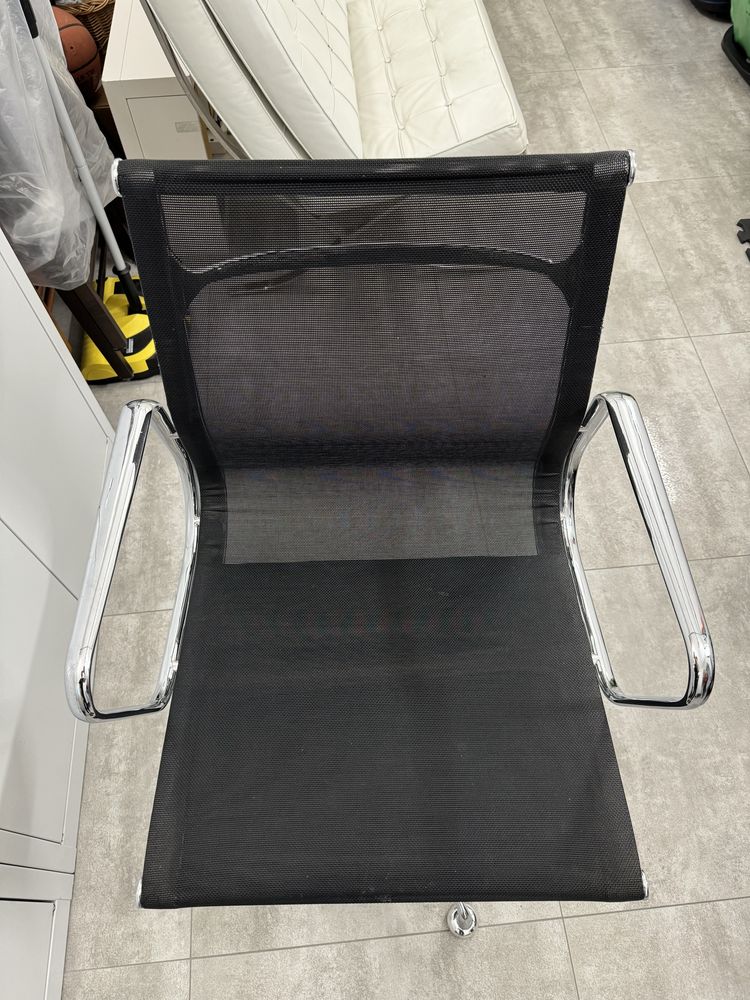 Fotel obrotowy, krzesło, stal chromowana, czarny
