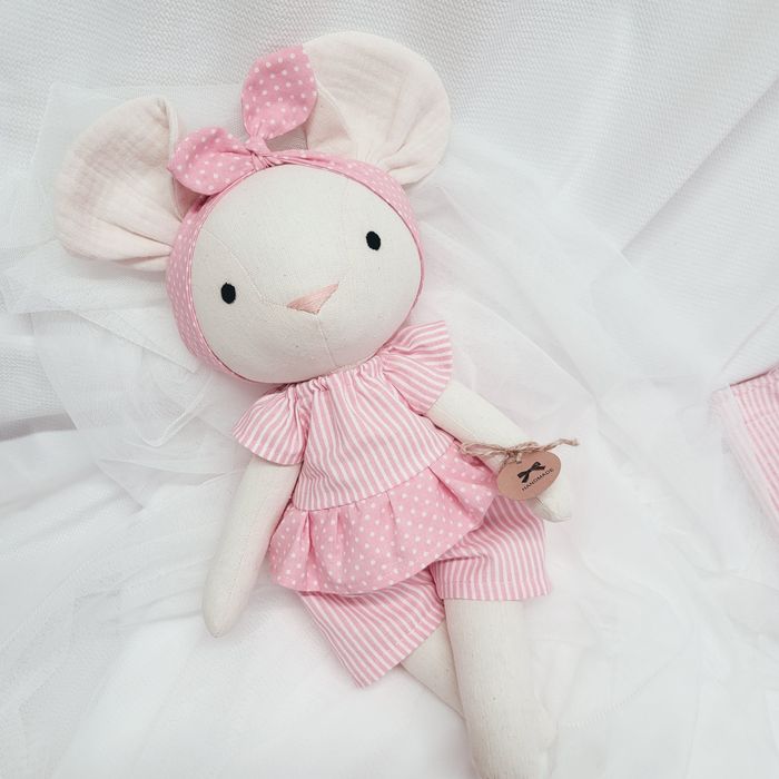 Lalka Tilda Myszka prezent chrzciny urodziny roczek  38 cm rękodzieło