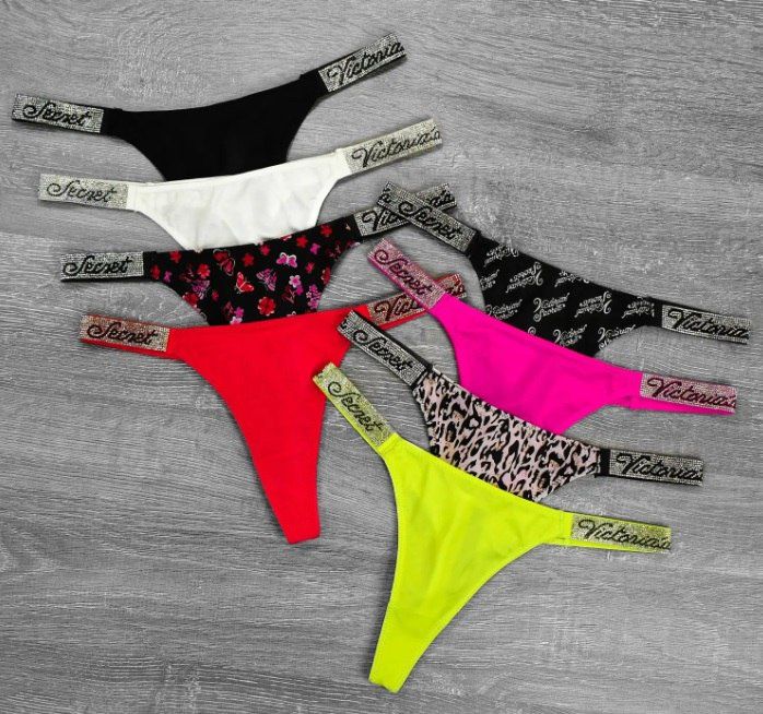 Жіночі трусики Victoria's Secret прописні зі стразами стрінги бразиліа