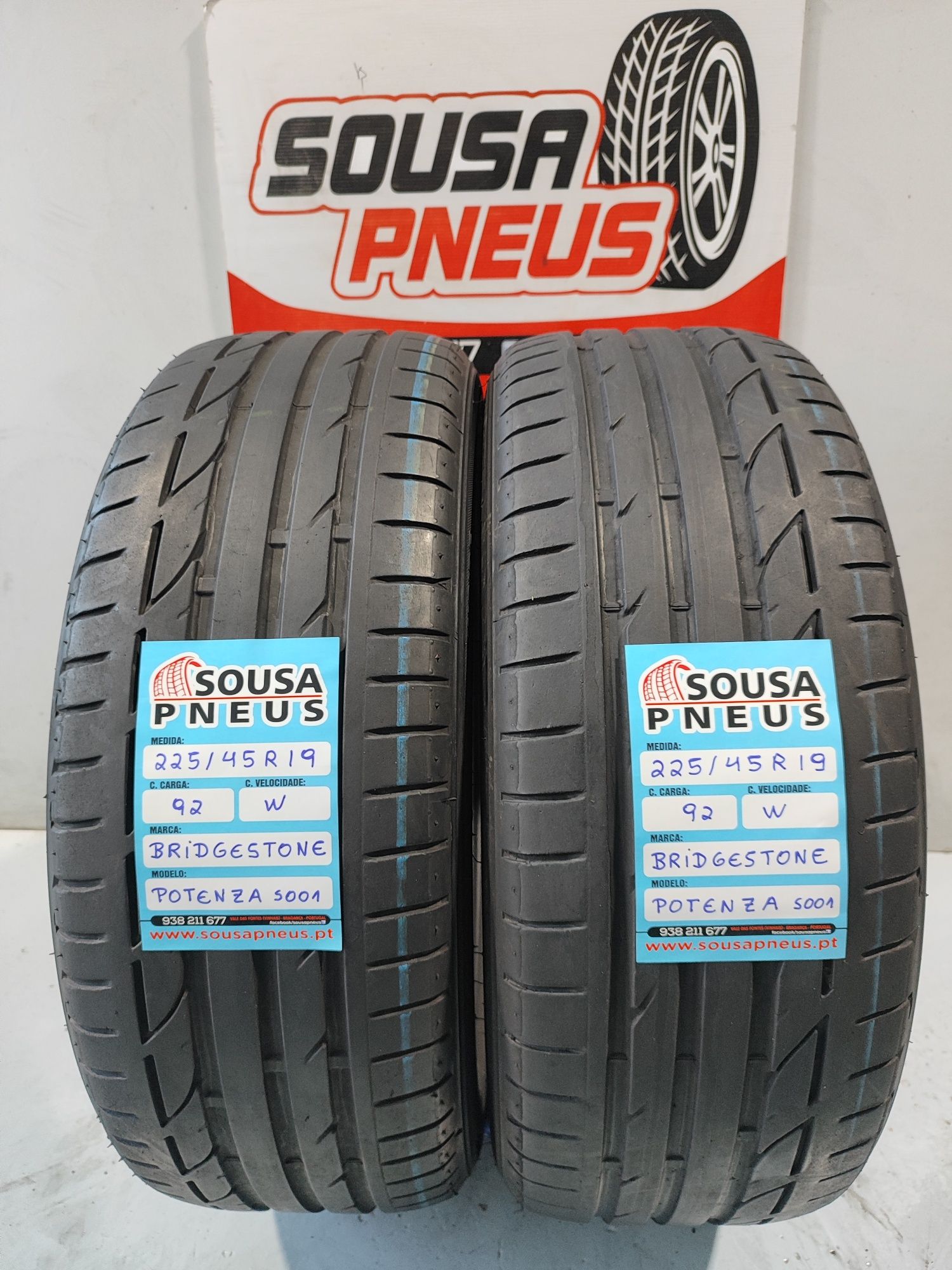 2 pneus semi novos 225-45R19 Bridgestone - Oferta da entrega - 150 EUR