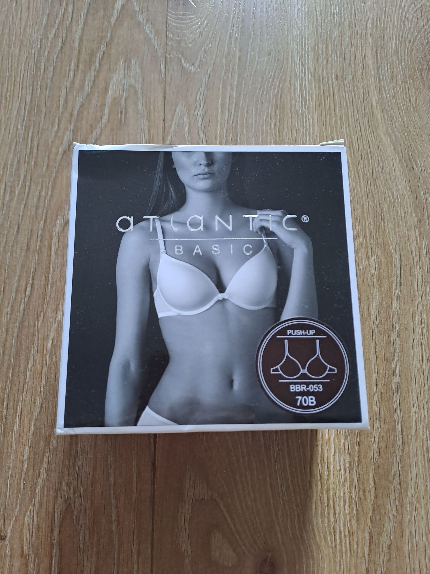Biustonosz Atlantic, rozmiar 70B, PUSH-UP, BRĄZOWY