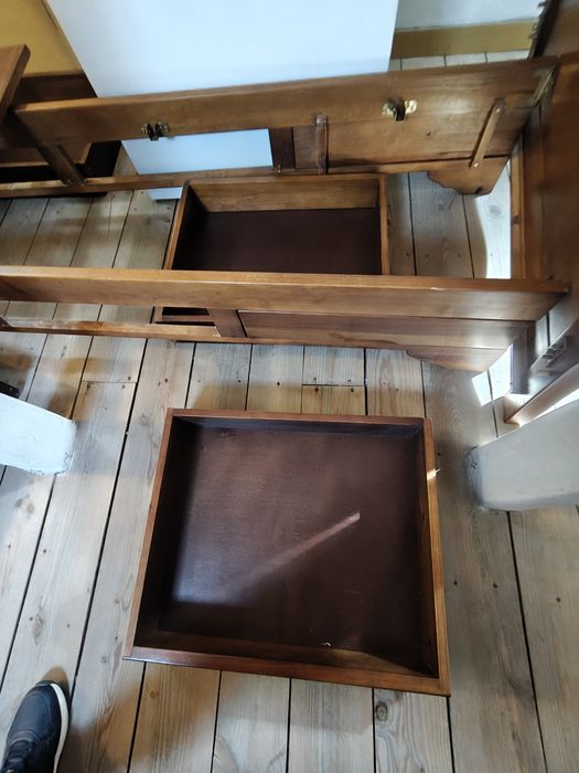 Cama solteiro, maciça , pinho mel, de corpo e meio