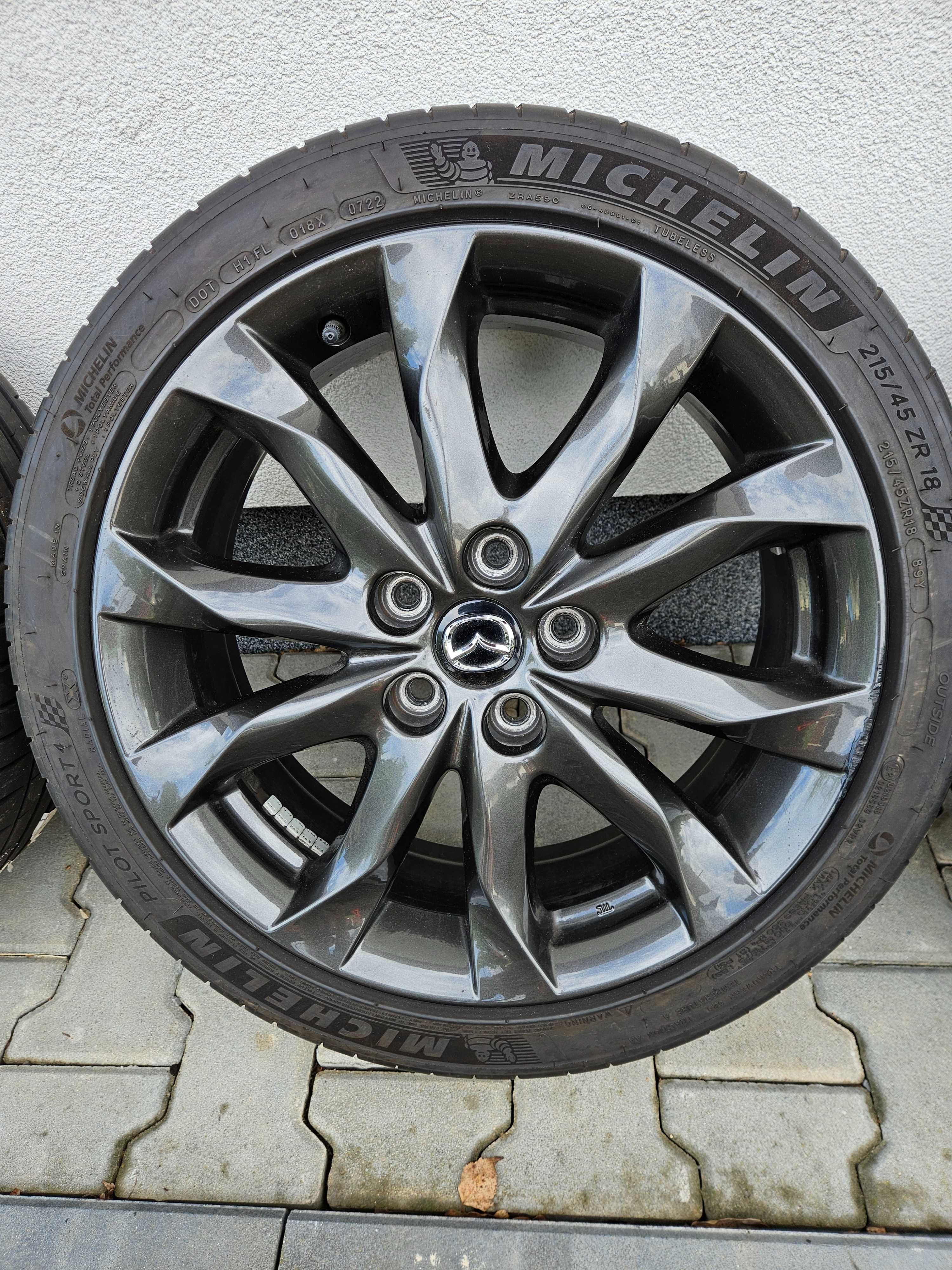 Oryginalne kola felgi Mazda 3 18X7J 215/45 MICHELIN Pilot Sport letnie