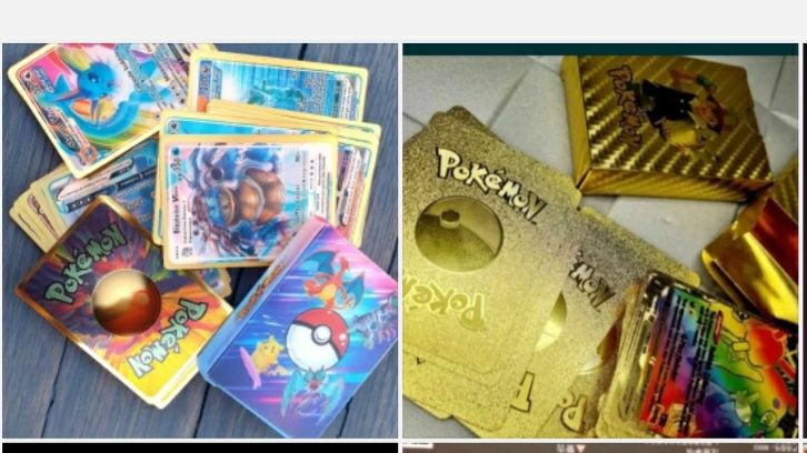 Zestaw 2 tali kart Pokemon 3d i złote