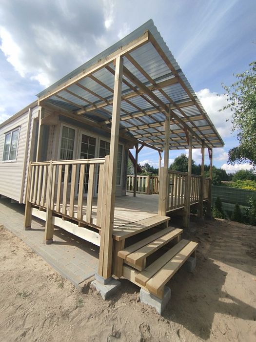 Taras do domku Holenderskiego, 25m2 1000x250x50cm+stelaż pod zadaszeni