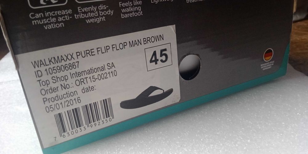 Ортопедические мужские шлепки шлепанцы Walkmaxx pure flip flop