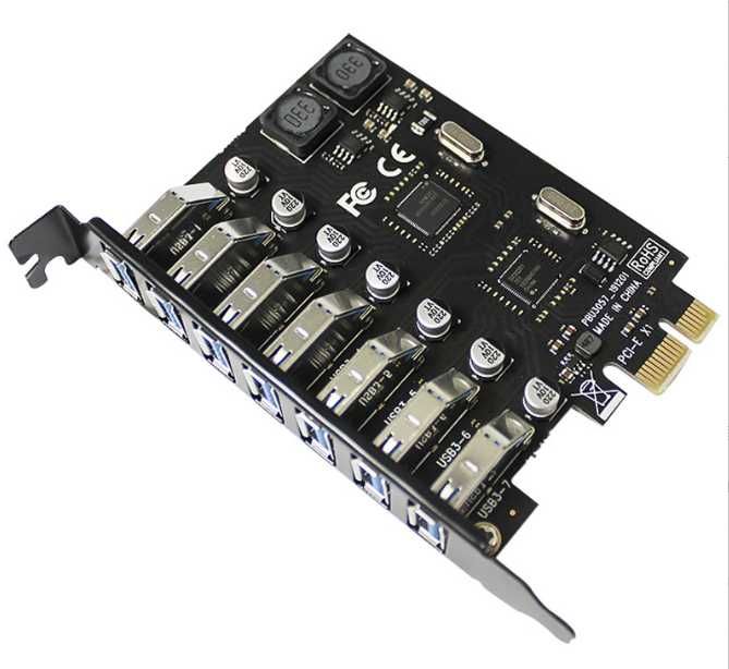 Плата расширения 7-портов PCI-E to usb 3.0 расширитель портов
