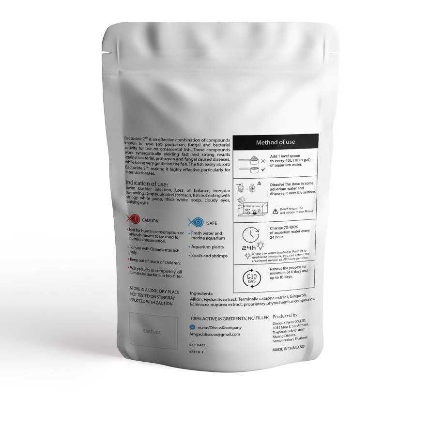 DiscusX, Bactocide 2, preparat dla ryb akwaryjnych, lek dla ryb, 20g