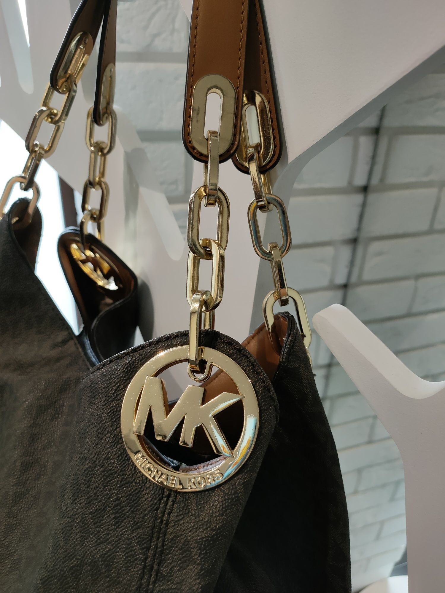 Torba Worek Michael Kors Brąz logowana