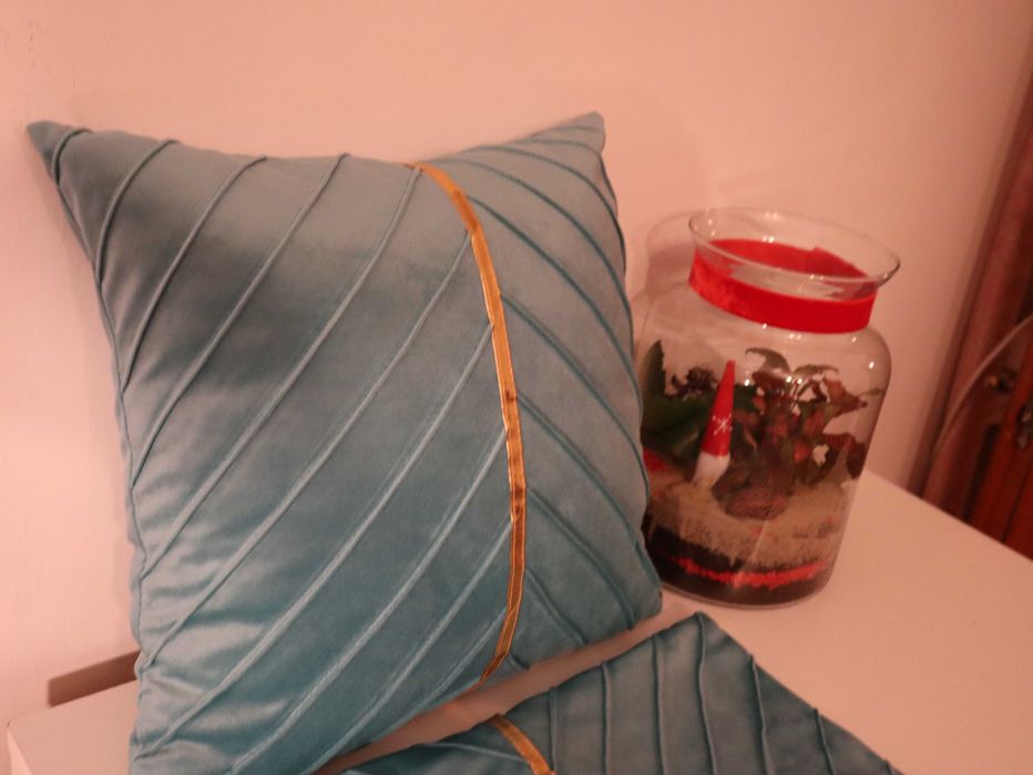 Poszewka na poduszkę 40x40 miętowa turkus aksamitna miękka 1 szt Nowa