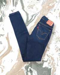 Spodnie jeansowe Levi's 710 super skinny rurki granatowe klasyczne