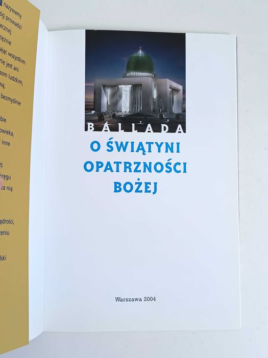 Ballada o świątyni opatrzności Bożej broszura 2004 Historia kościoła
