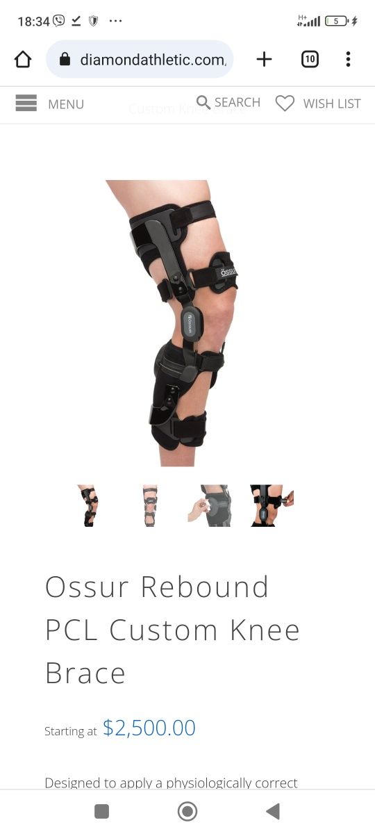 Индивидуальный наколенник ортез  Ossur Rebound PCL