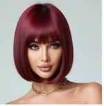 Peruka burgundia bob