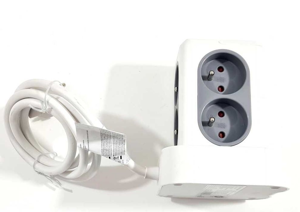 Przedłużacz kostka PRO-MAX 8 gniazd + 2x USB biały
