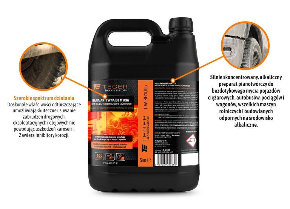Piana aktywna do mycia maszyn rolniczych i samochodów ciężarowych 5KG