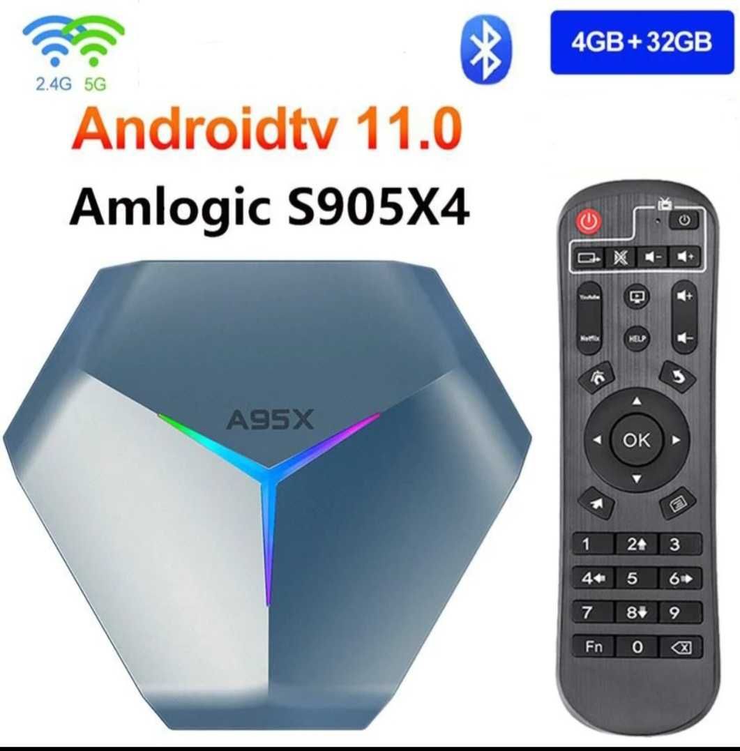 A95X F4 Android 11 Smart TV Box Amlogic S905 X4 8K 4K HD Wifi BT 4G32G