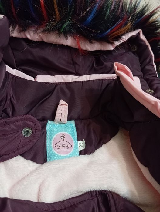 Зимовий костюм для дівчинки комбінезон і пальто