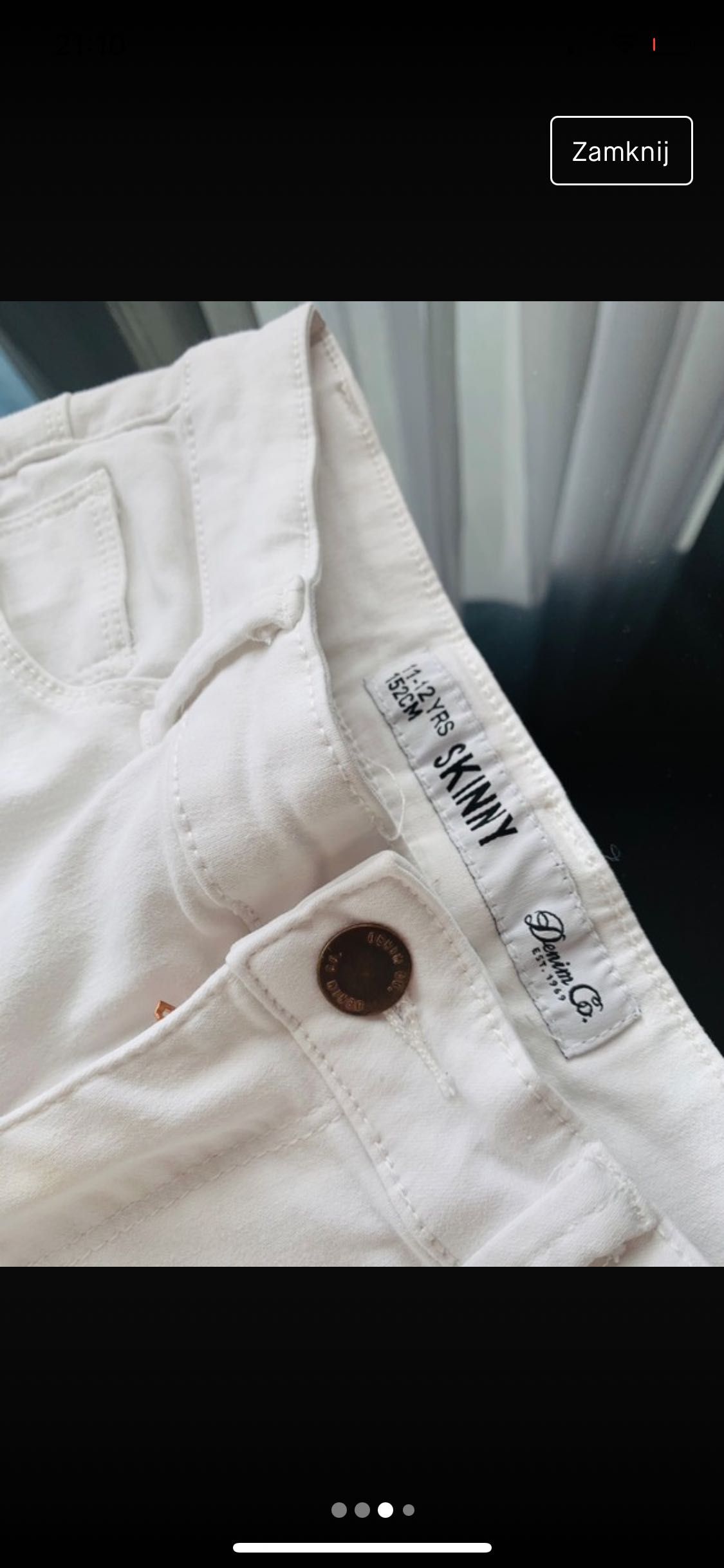 Spodnie białe 152 skinny denim Co