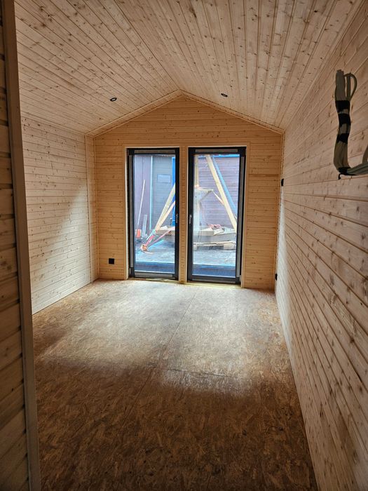 Domek Drewniany szkieletowy  28m2 gotowy do meblowania-klimatyzator