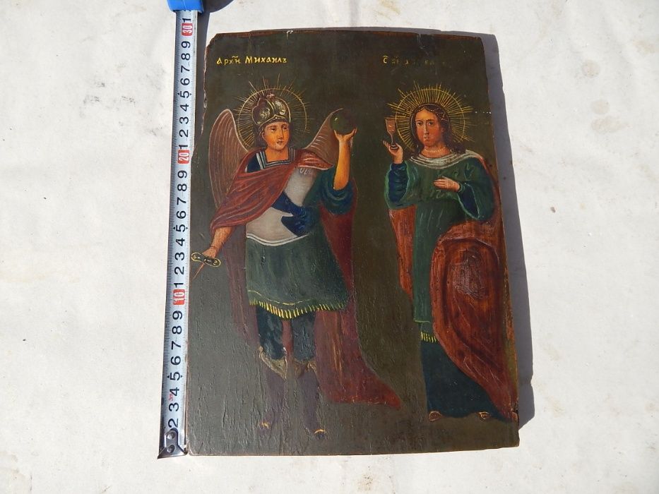 Ікона старовинна Михайло і Варвара (дерево - стяжка) RRR