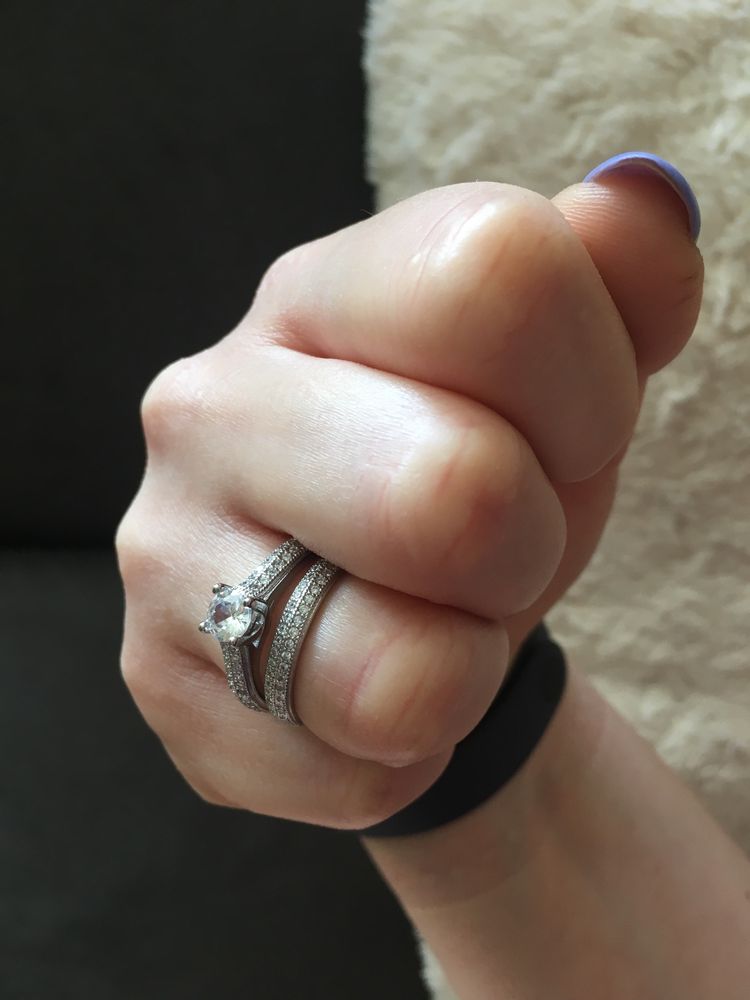 Przepiękny pierścionek podwójny obrączka, 57mm, rozm. 8, czyli 15, 16