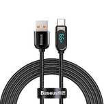 Kabel Baseus Display Fast Charging Data USB-A / USB-C 66W 1 m - czarny