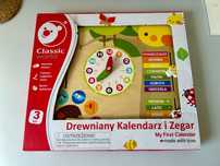 Classic World drewniany kalendarz i zegar dla dzieci