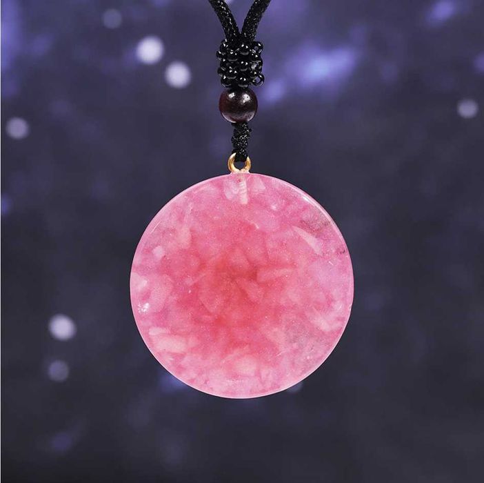 Piękny Naszyjnik Prawdziwa Perła Kwarc Różowy Prezent Orgonit