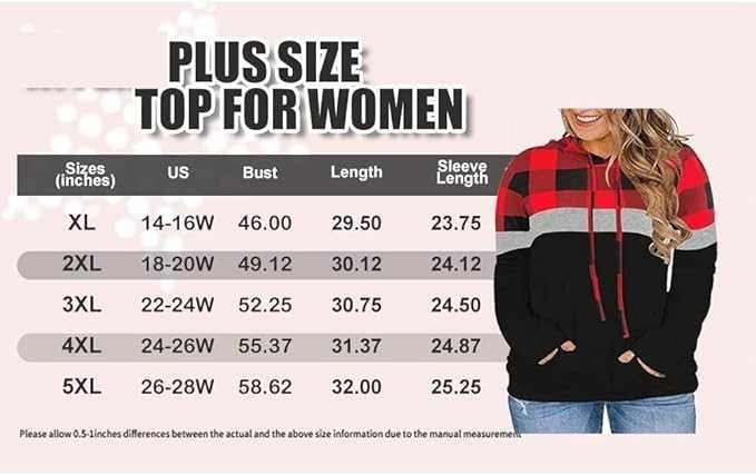 CZIMOO Damskie bluzy z kapturem plus size rozmiar XL