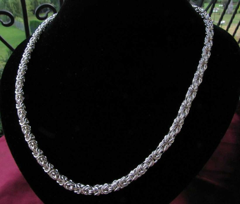 55cm 6,5mm 85g Łańcuszek Bizantyjski-królewski srebro pr925