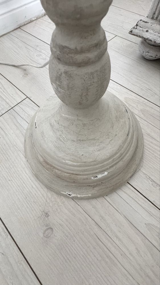 Lampa drewniana abażur lniany PR Home