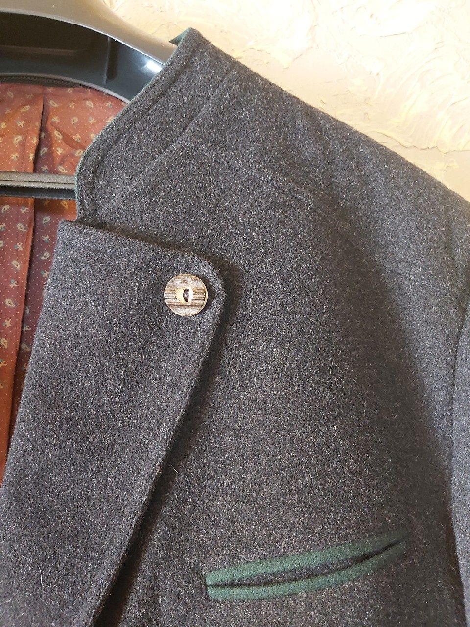 Elegancka niemiecka bavarska filcowa marynarka myśliwska łowiecka L.