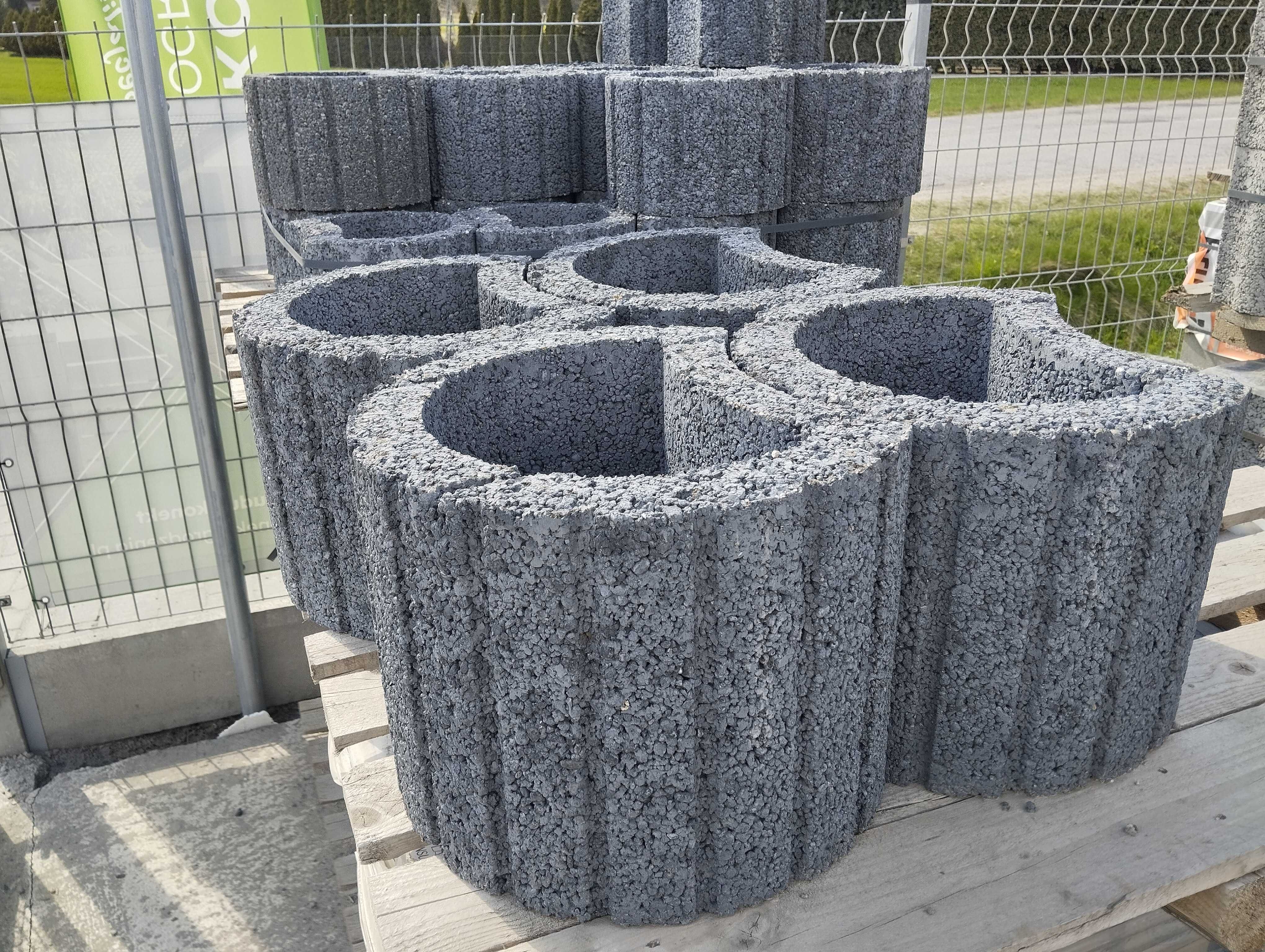 Donice Betonowe Okrągłe Patiflor murek oporowy donica beton gazon grys