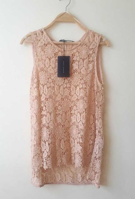 Zara Woman // Blusa renda guipura S/M // Nova com etiqueta