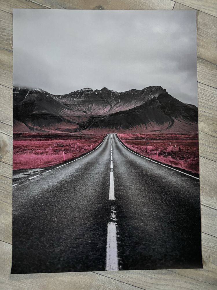 Plakat na ścianę grafika 50x70 droga góry na płótnie
