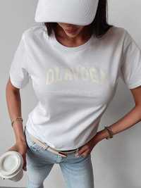T-shirt bluzka damska Olavoga Virje biała czarna S M