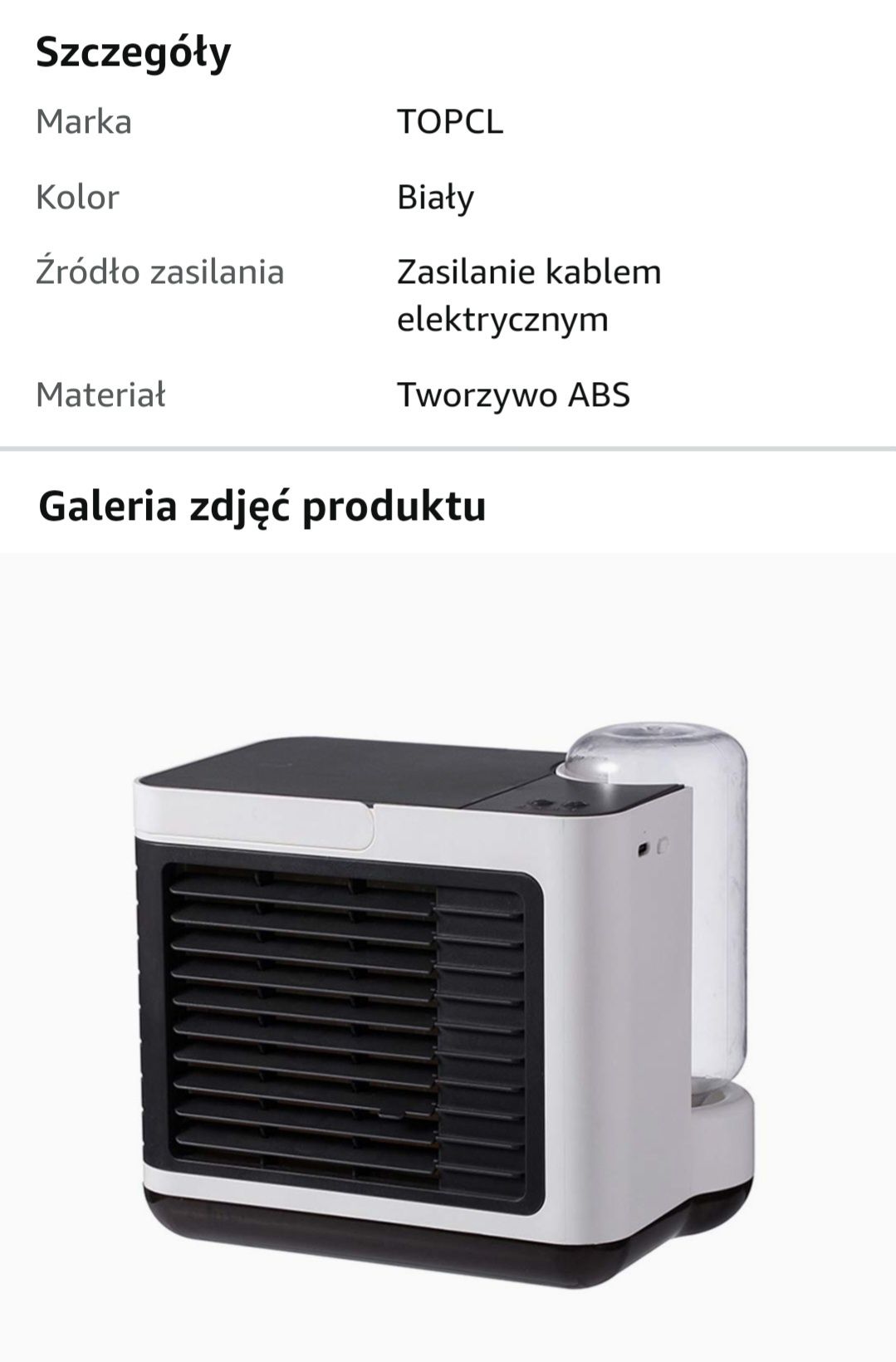 Przenośny klimatyzator chłodzący wodą