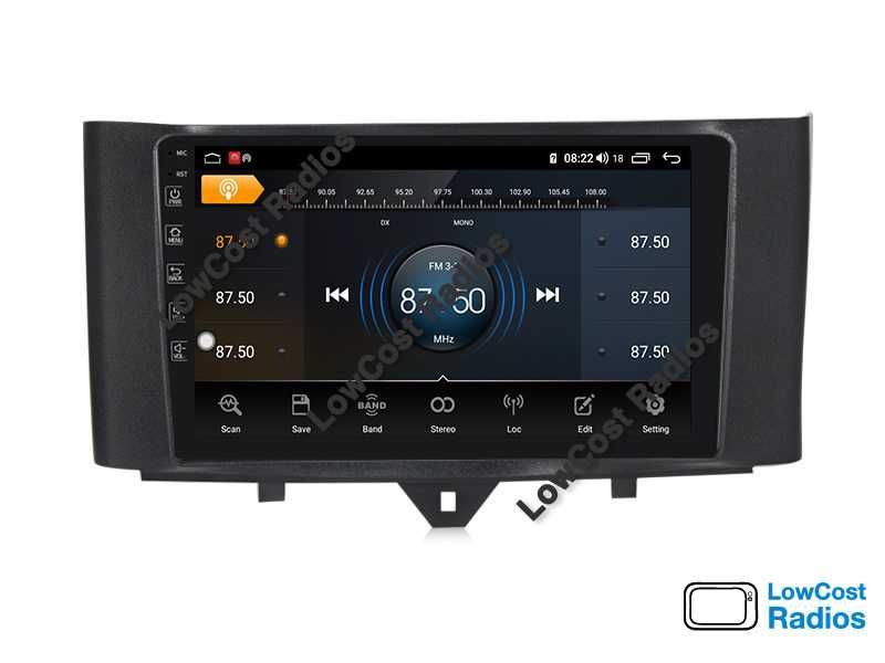 Auto Rádio 9' SMART 2010 a 2015 | GPS ANDROID Bluetooth USB APPS WIFI