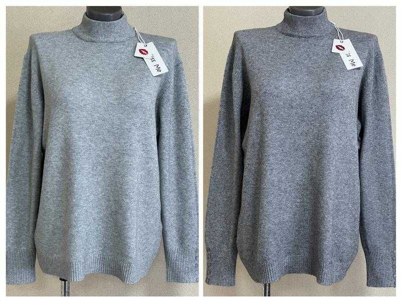 Стильний,затишний светр,горло-стійка,з гудзиками на рукавах,р-и 50-56